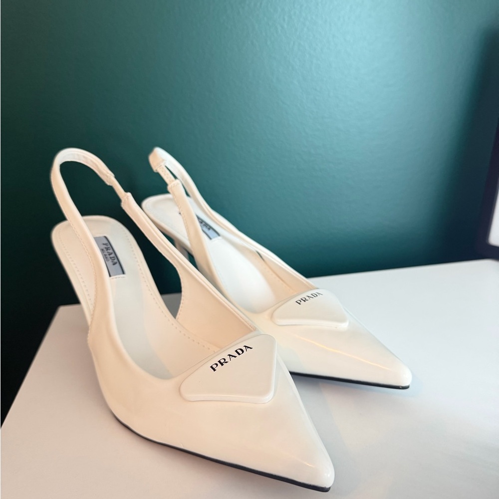 Prada Women's Elegant White Heels (wedding/bridal/engagement)